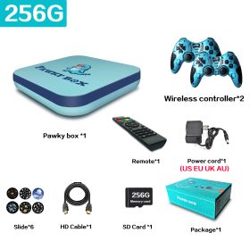 Pawky Box Game Console for PS1/DC/Naomi 50000+ Games Super Console WiFi Mini TV Kid Retro 4K Video Game Player (Color: 256G 50000 Games GB)