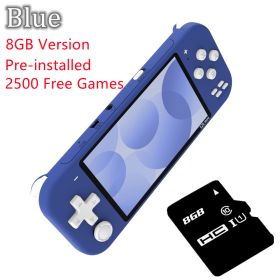 4.3 inch Handheld Portable Game Console with IPS screen 32GB 8GB 2500 free games for super nintendo dendy nes games child (Color: Blue 8GB)