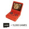 v90 Black Version 3-Inch IPS Screen Flip Handheld Console Open System Game Console 16 Simulators PS1 Children's gifts
