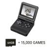 v90 Black Version 3-Inch IPS Screen Flip Handheld Console Open System Game Console 16 Simulators PS1 Children's gifts
