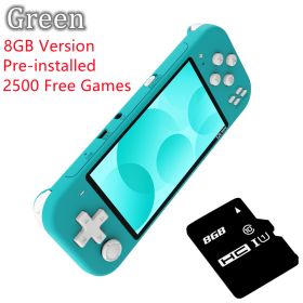 4.3 inch Handheld Portable Game Console with IPS screen 32GB 8GB 2500 free games for super nintendo dendy nes games child (Color: Green 8GB)