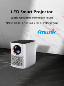 FMUSER Y3 250ANSI 1920x1080 Interactive Android 9.0 Full HD 1080p LED Projector; Dust Proof Portable WIFI Video Projetor Beamer (Color: Android (1G RAM+8G ROM))