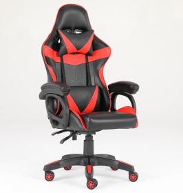 Luxury Home Furniture  Ergonomic Recliner PU Leather Racing Gaming  Chair In Nylon Racing Base (Color: Red)